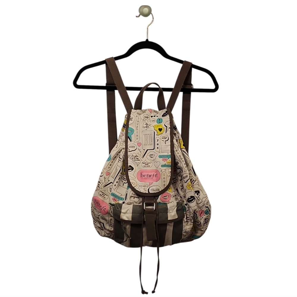 Benefit Cosmetics Limited Edition Thought Bubble Canvas Backpack Adjustable